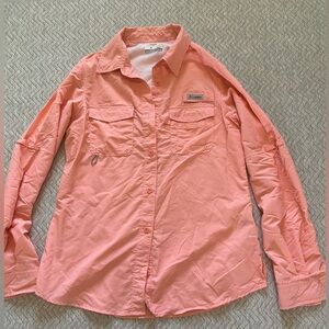 Columbia Fishing Shirt Pink Button-Up XS